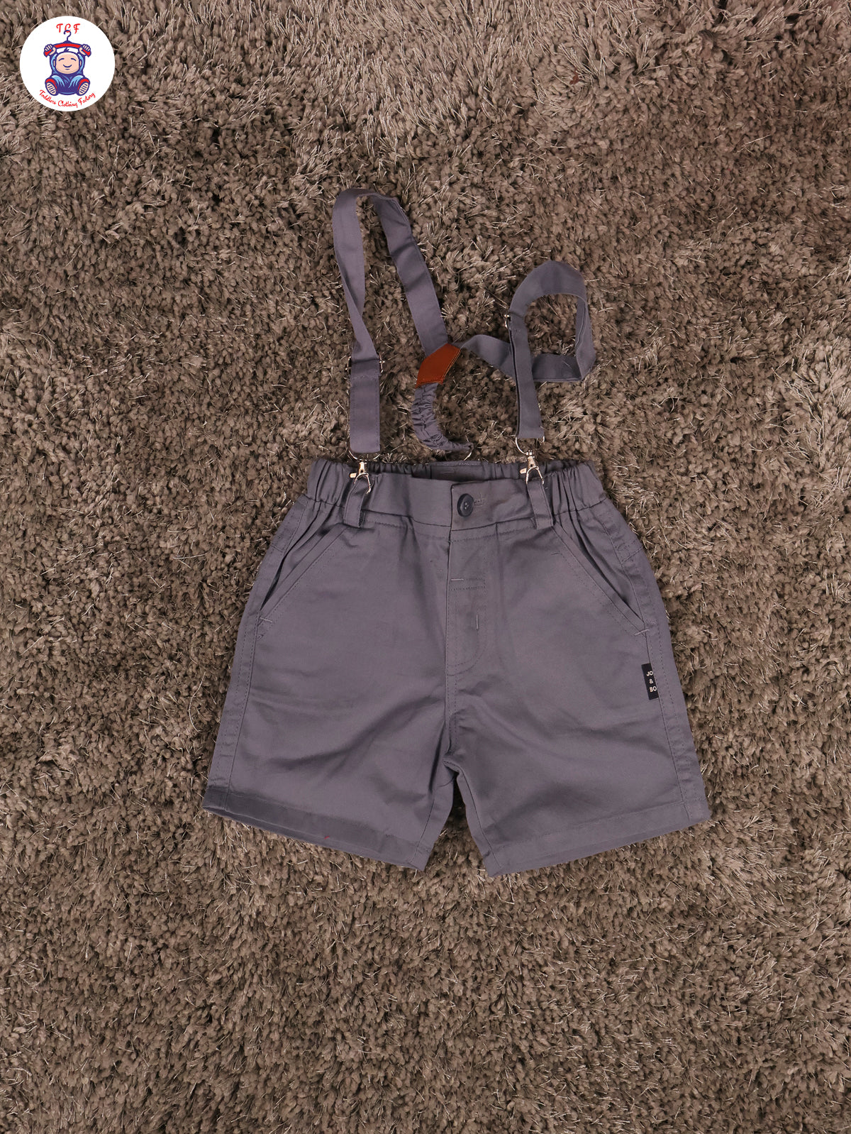 Blue Cheetah & Green - Half Sleeves Shirts & Shorts Set With Suspender & Bow