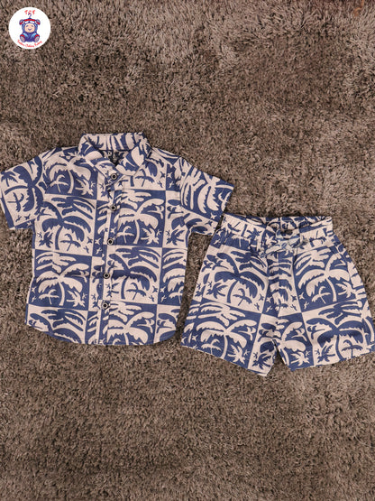 Blue & White - Boys Shirts & Shorts