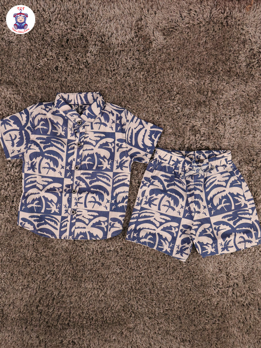 Blue & White - Boys Shirts & Shorts