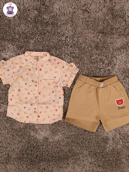 Light Brown - Boys Shirts & Shorts