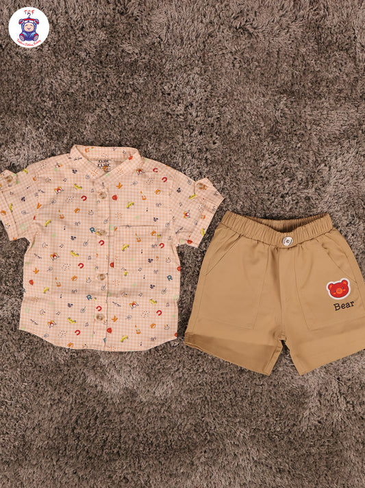 Light Brown - Boys Shirts & Shorts