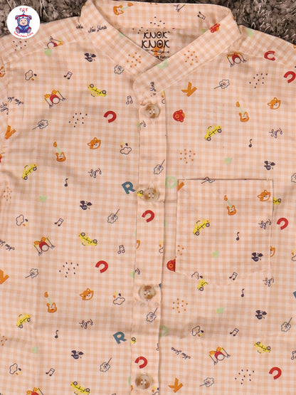 Light Brown - Boys Shirts & Shorts