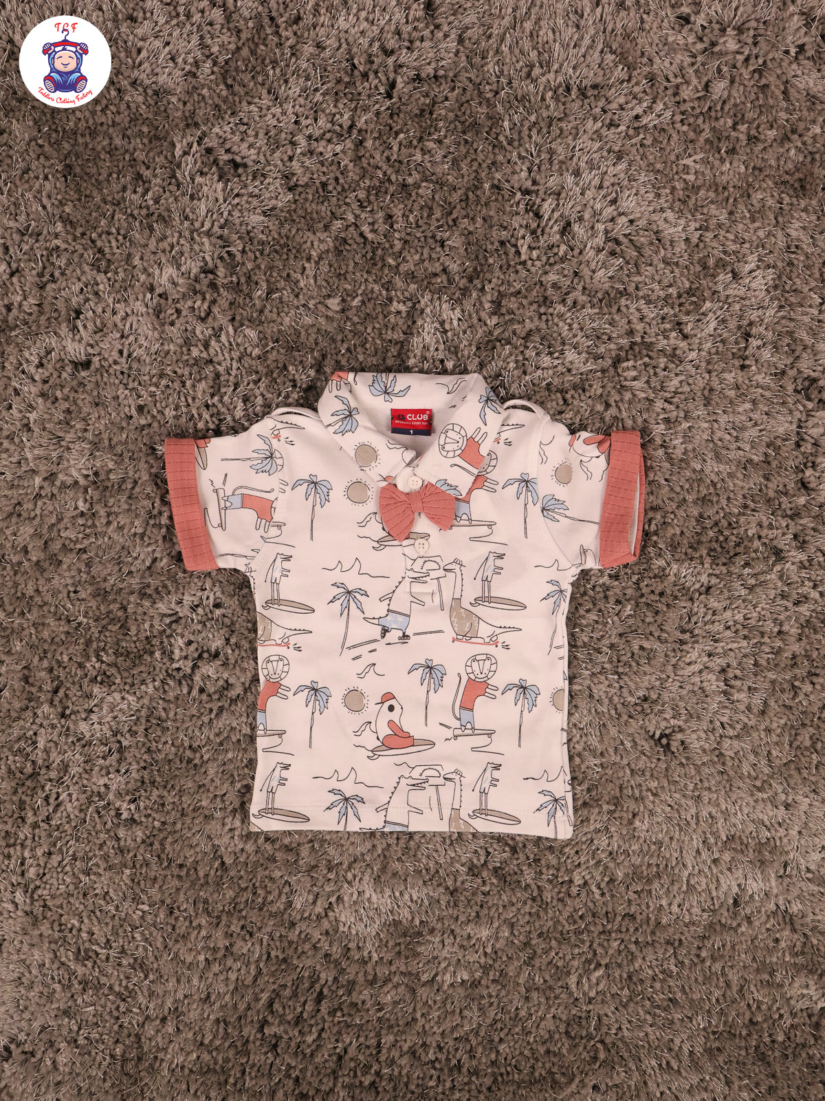 Peach - Dinosour Jumpsuits