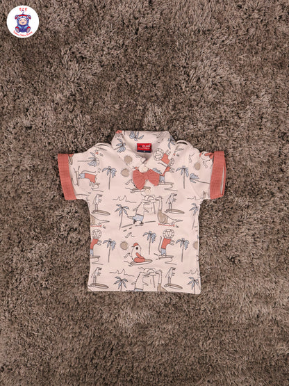 Peach - Dinosour Jumpsuits