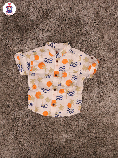 Orange & Brown - Boys Shirts & Shorts