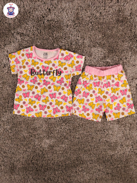 Pink - Butterfly T-Shirts & Shorts