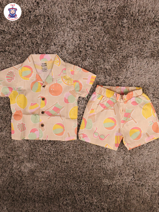 Cream Fruits - Boys Shirts & Shorts