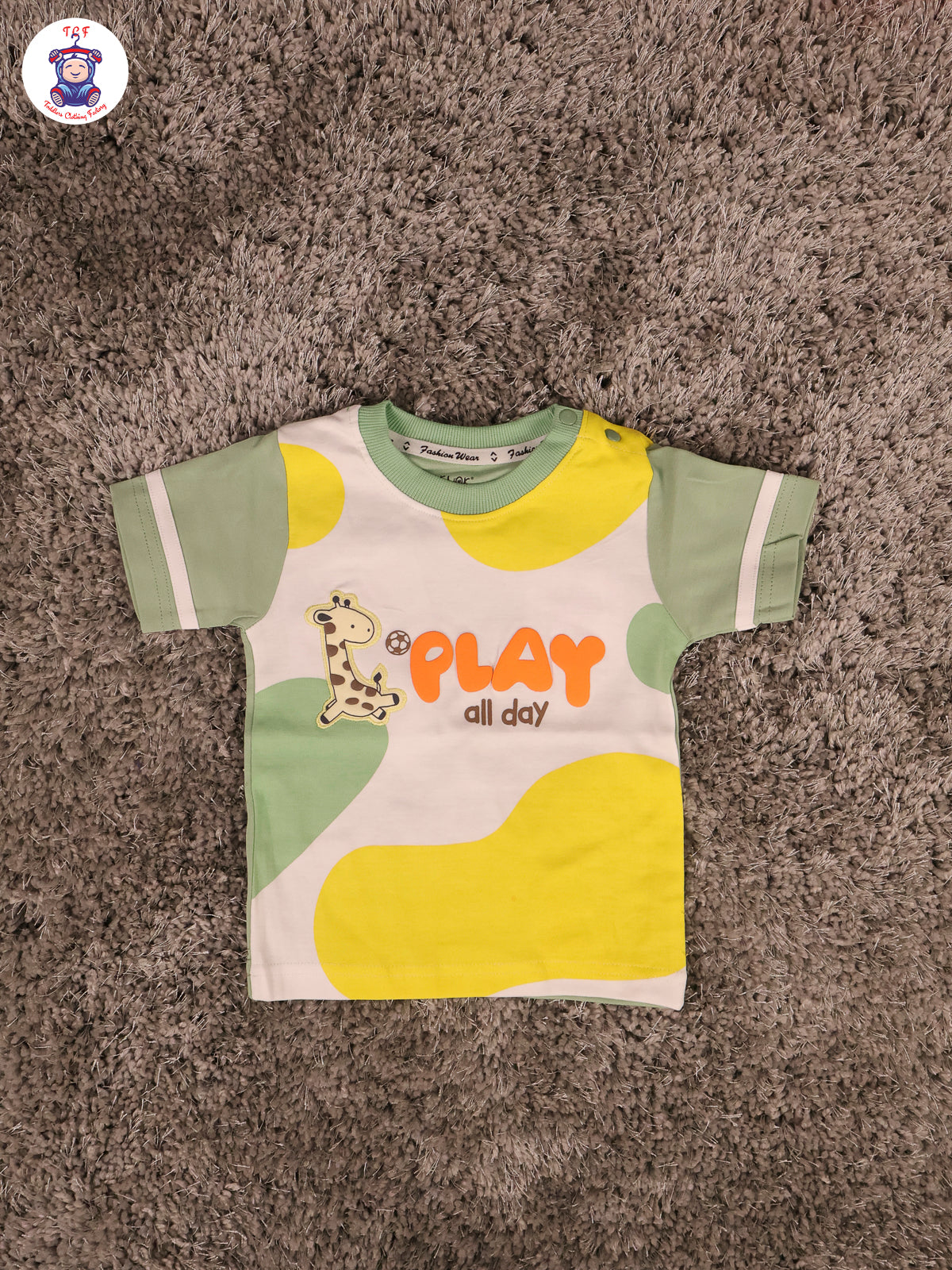 Green & White - Play All Day Tshirt & Shorts