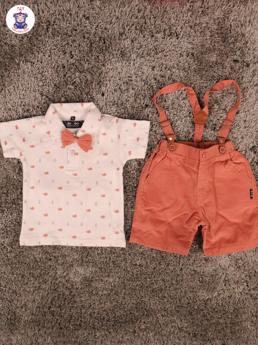 White & Orange - Suspender Sets