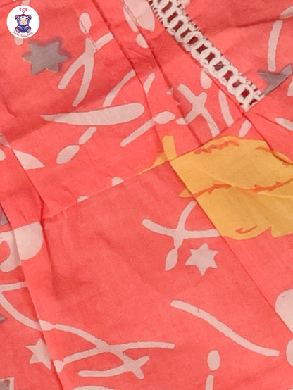 Pink - Printed Pure Cotton Top & Shorts