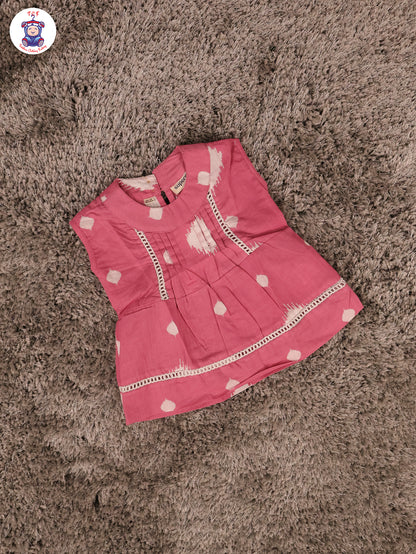 Onion Pink - Printed Pure Cotton Top & Shorts
