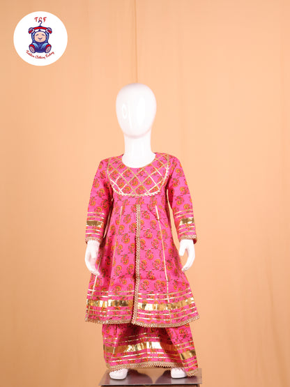 Pink - Anarkali Kurti With Sharara