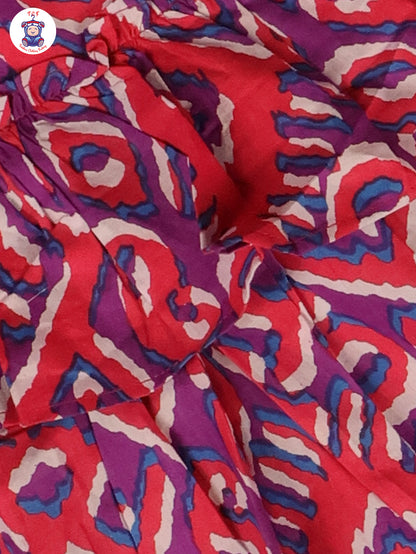 Violet & Pink - Ikat Printed Flared Strappy Top & Shorts