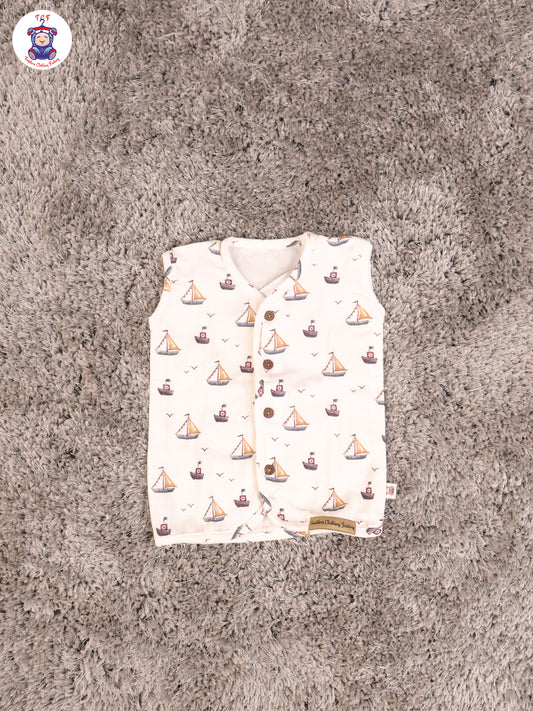 White Boat - Unisex Muslin Jabla