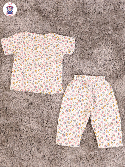 White Floral - Unisex Muslin Pyjama Sets