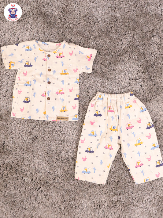Car - Unisex Muslin Pyjama Sets