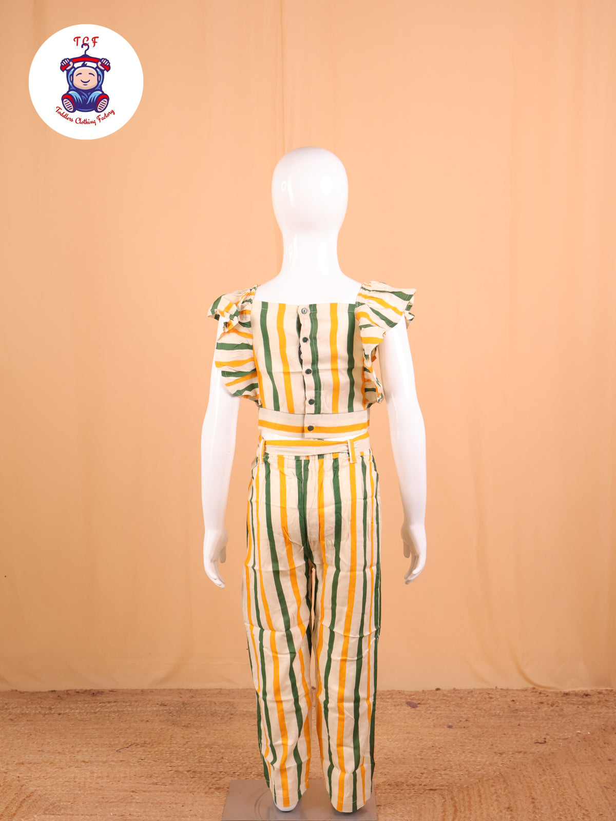 Orange & Green - Striped Jumpsuit