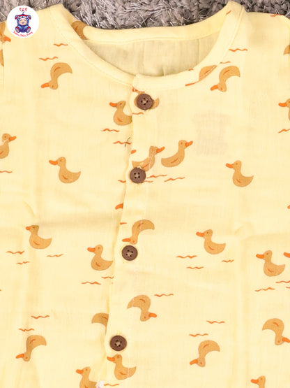 Yellow Duck - Unisex Muslin Pyjama Sets