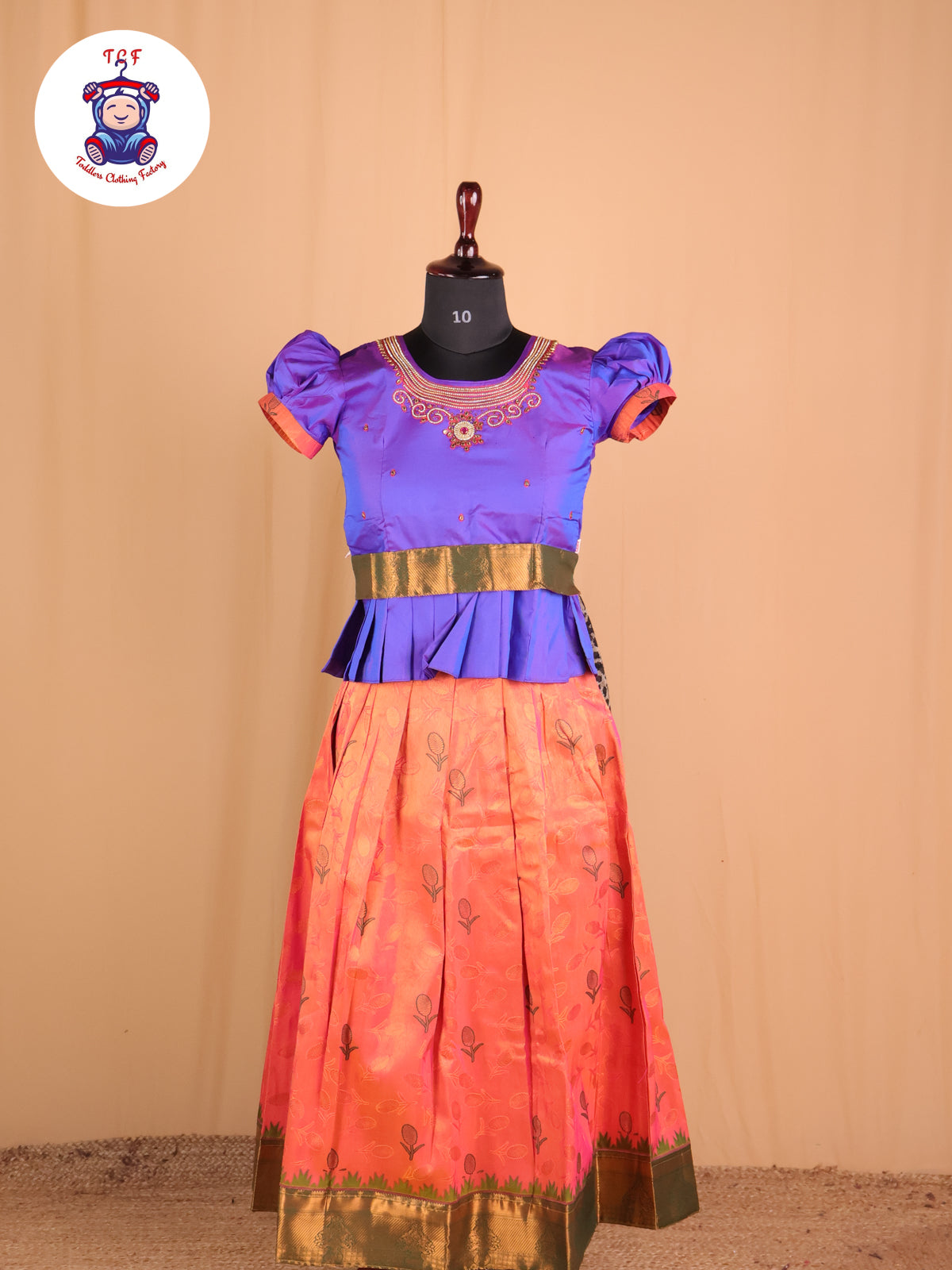 Violet & Orange - Pavadai Sattai