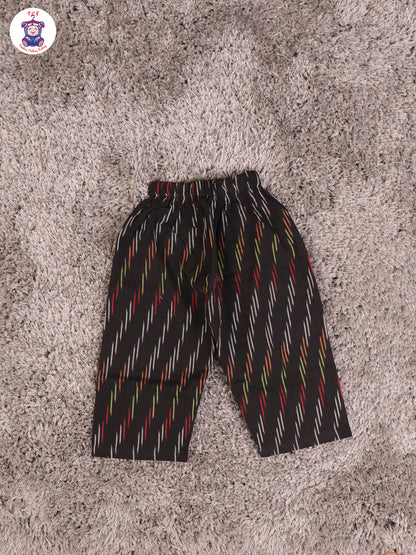Black - Girls Readymade Ikat Pyjama Sets