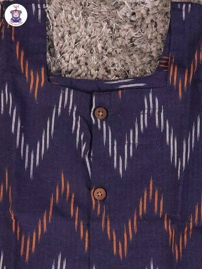 Royal Blue - Girls Readymade Ikat Pyjama Sets