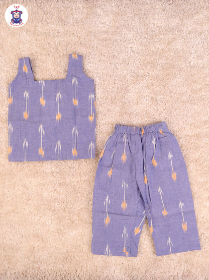 Denim Blue - Girls Readymade Ikat Pyjama Sets