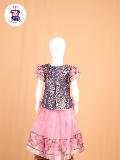 Purple & Peach - Pavadai Sattai