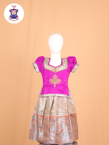 Purple & Grey - Pavadai Sattai
