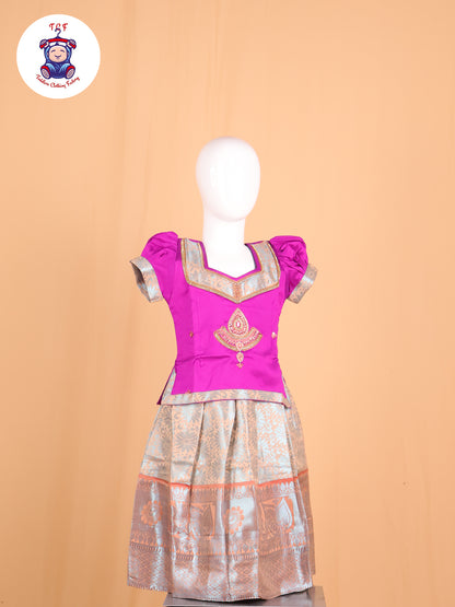 Purple & Grey - Pavadai Sattai