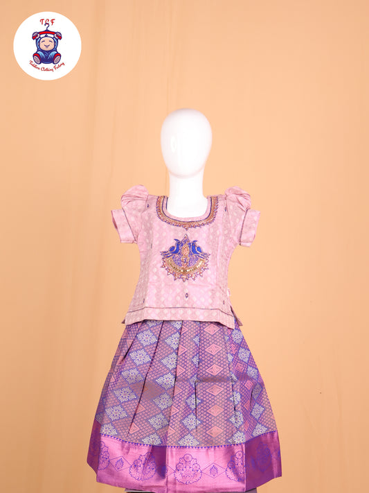 Lavender & Royal Blue - Pavadai Sattai