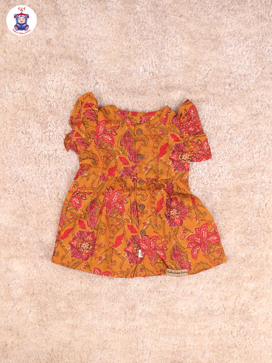 Mustard  - Girls Readymade Jaipuri Frocks