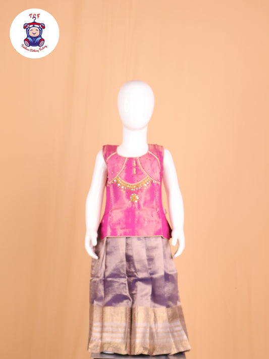 Pink & Violet - Pavadai Sattai
