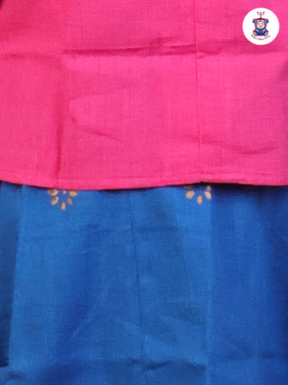 Pink & Blue - Cotton Pavadai Sattai