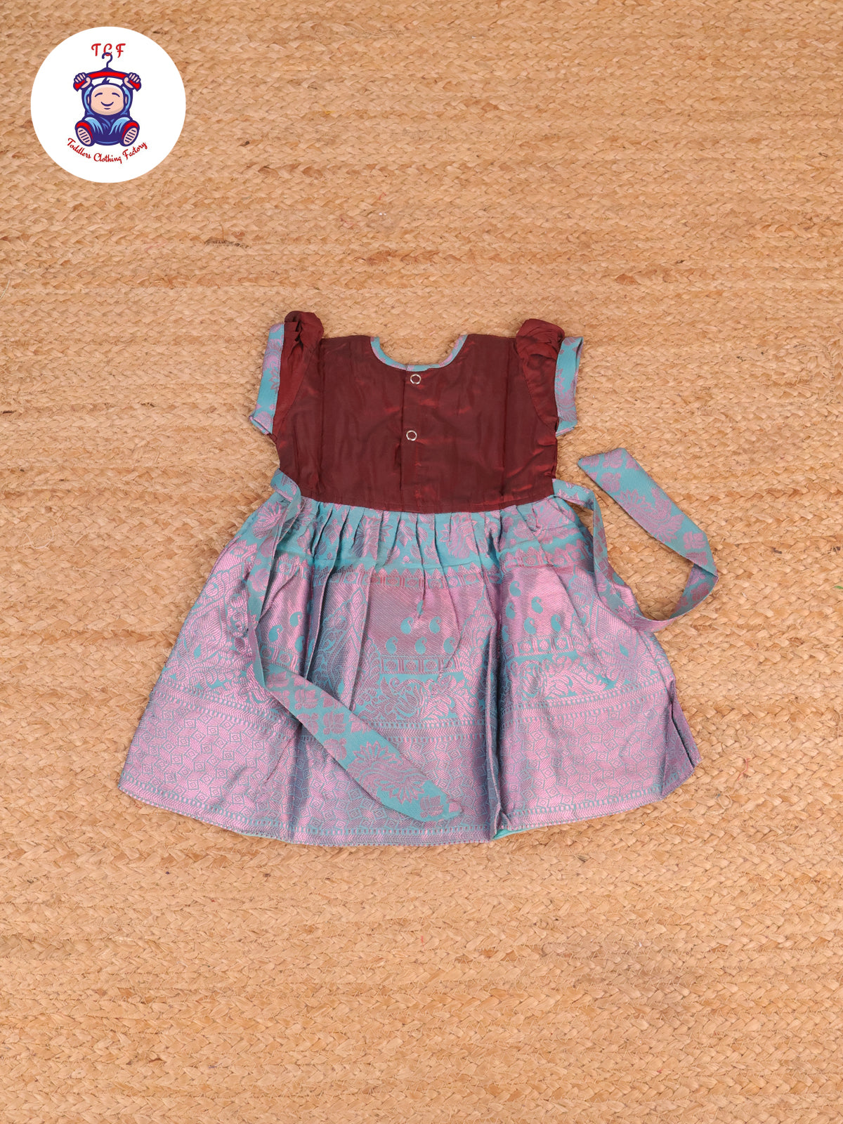 Brown & Light Blue - Frock