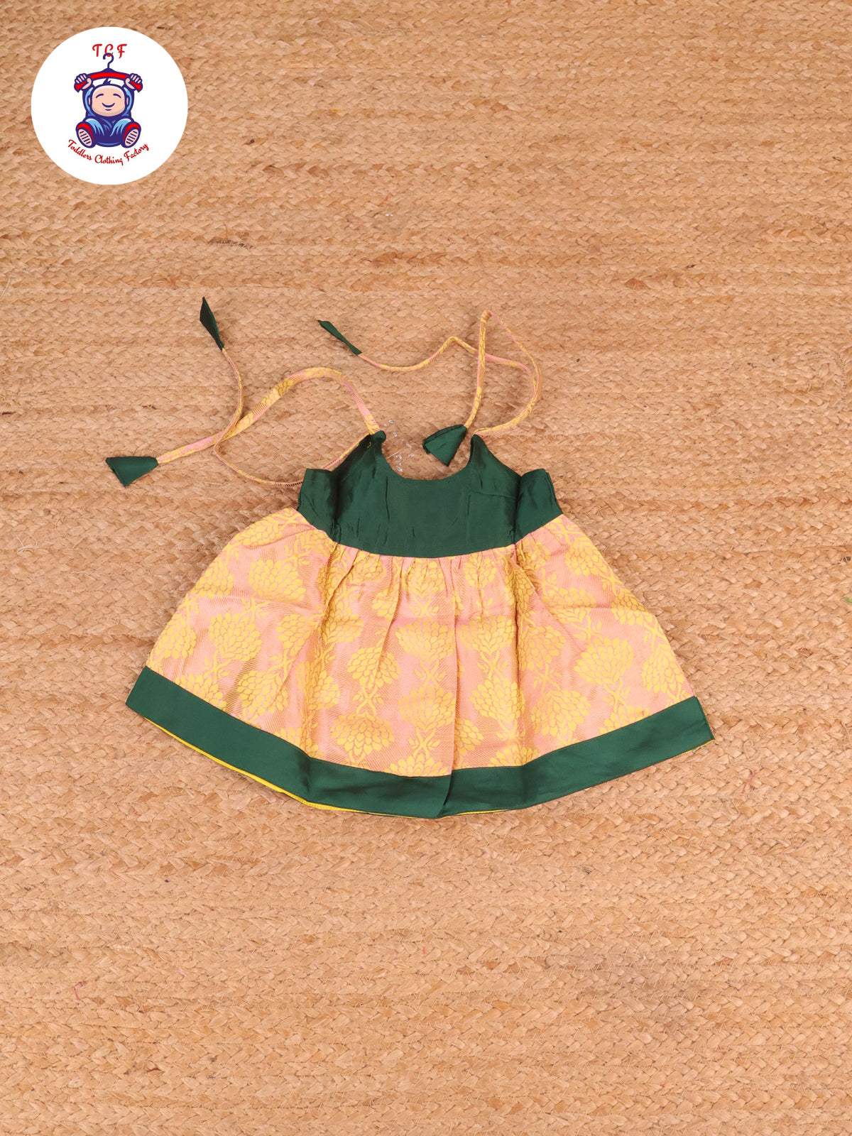 Green & Peach - New Born Frock