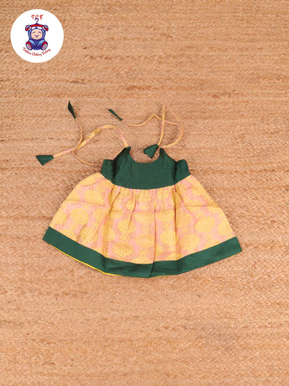 Green & Peach - New Born Frock