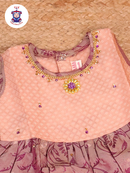 Peach & Purple - Frock