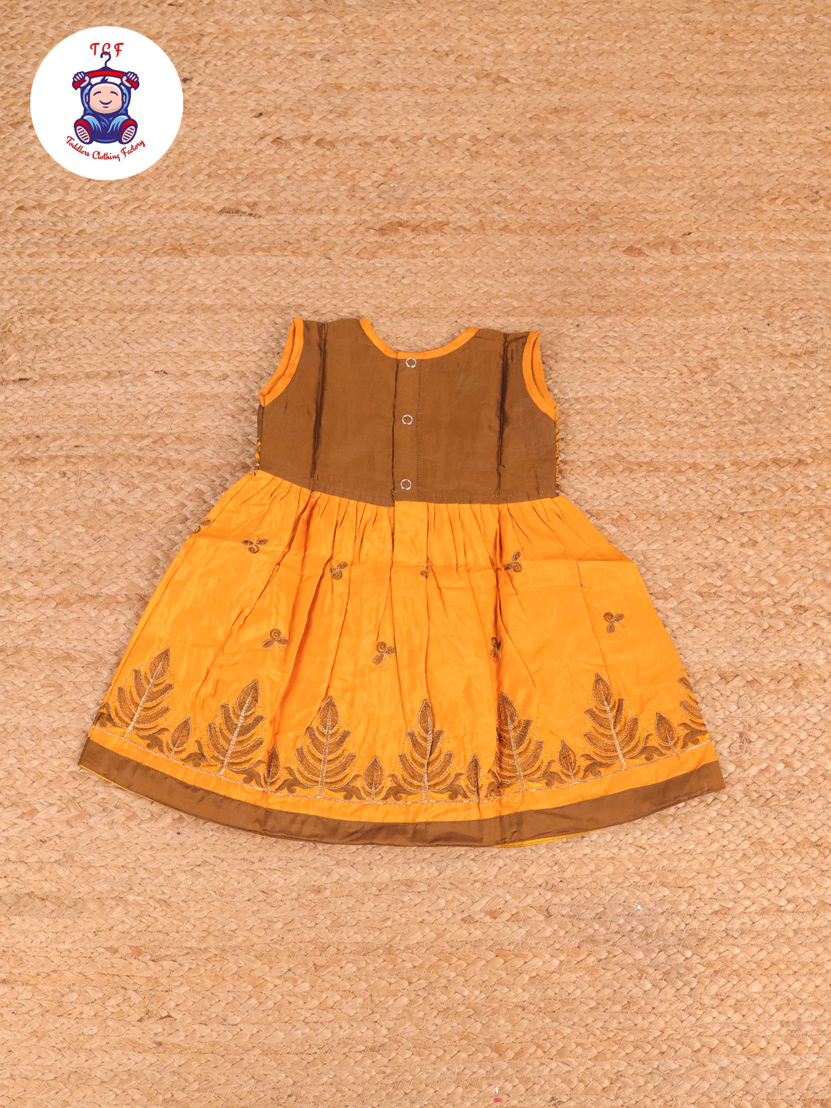 Brown & Mustard - Embriodered Frock