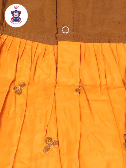 Brown & Mustard - Embriodered Frock