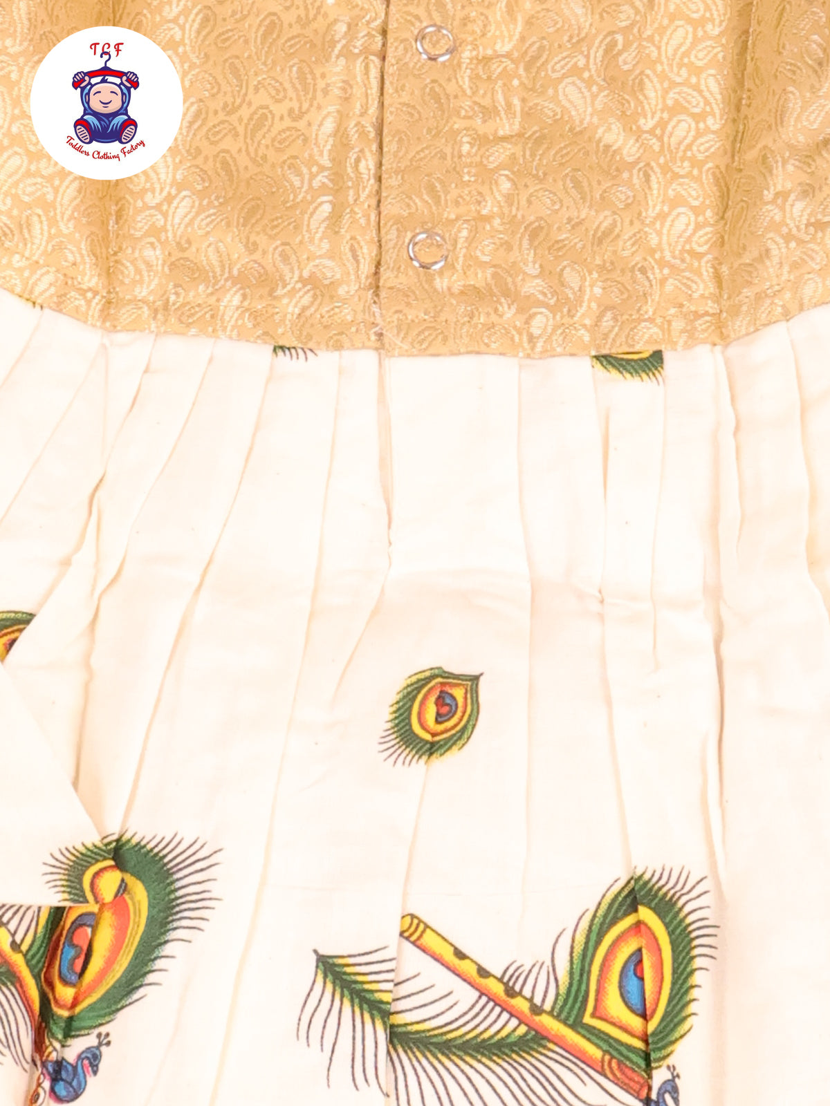 Sandal Green Peacock - New Born Frock