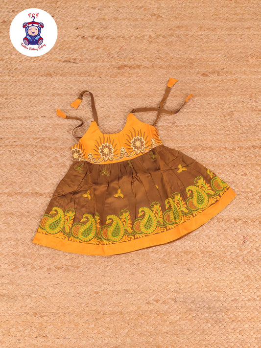 Mustard & Brown -  Embriodered Frock