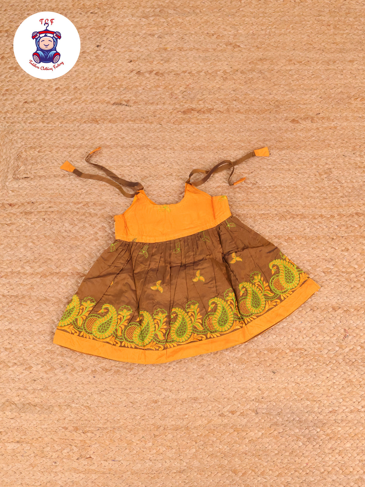 Mustard & Brown -  Embriodered Frock