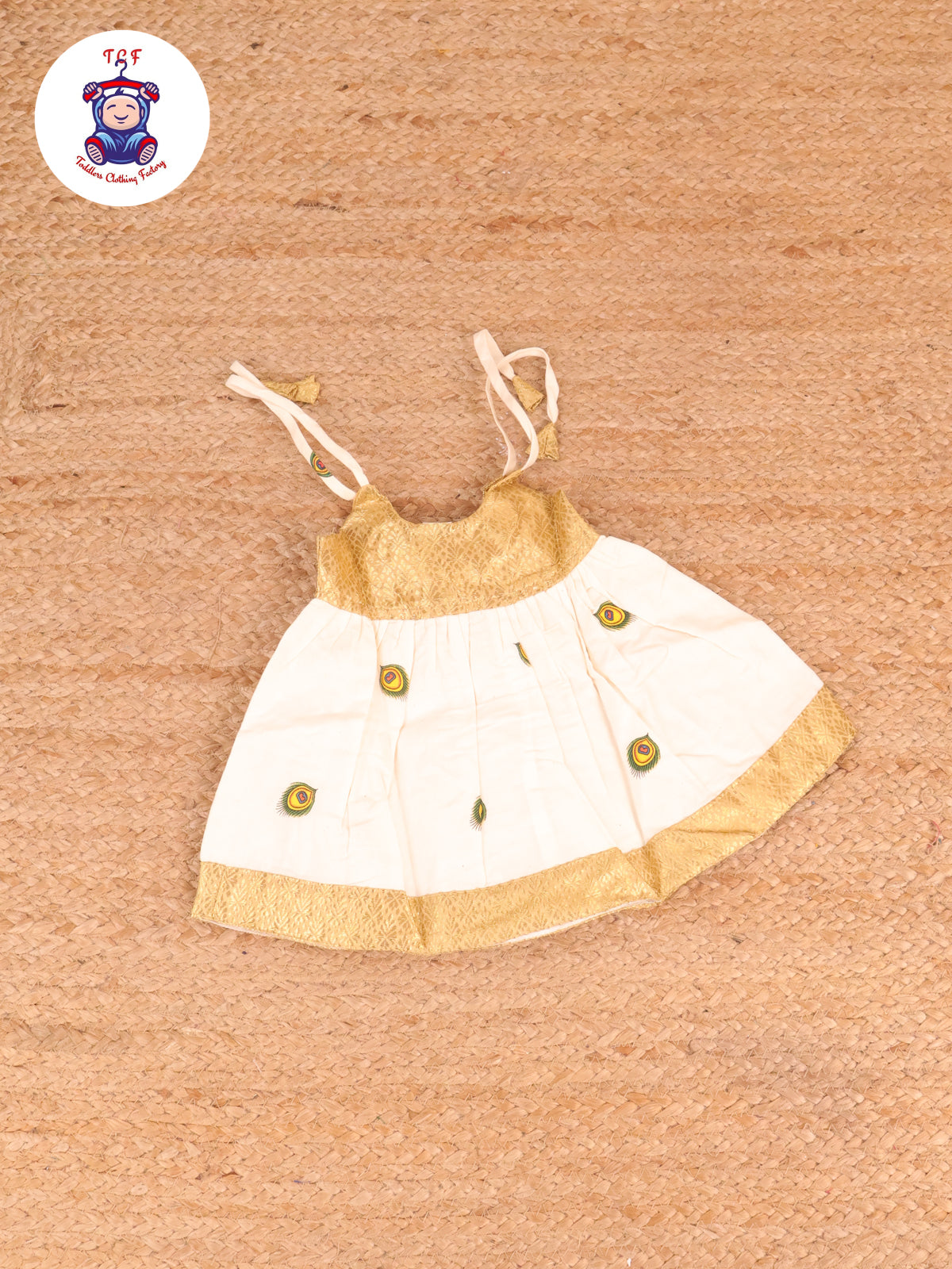 Sandal Stone Peacock - New Born Frock