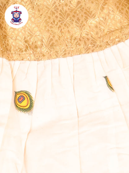 Sandal Stone Peacock - New Born Frock