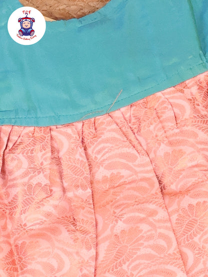 Green & Peach - New Born Frock