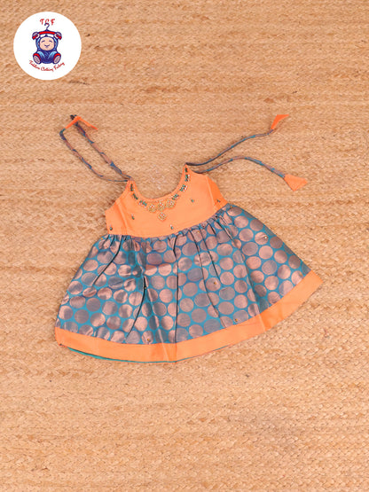 Orange & Blue - New Born Frock