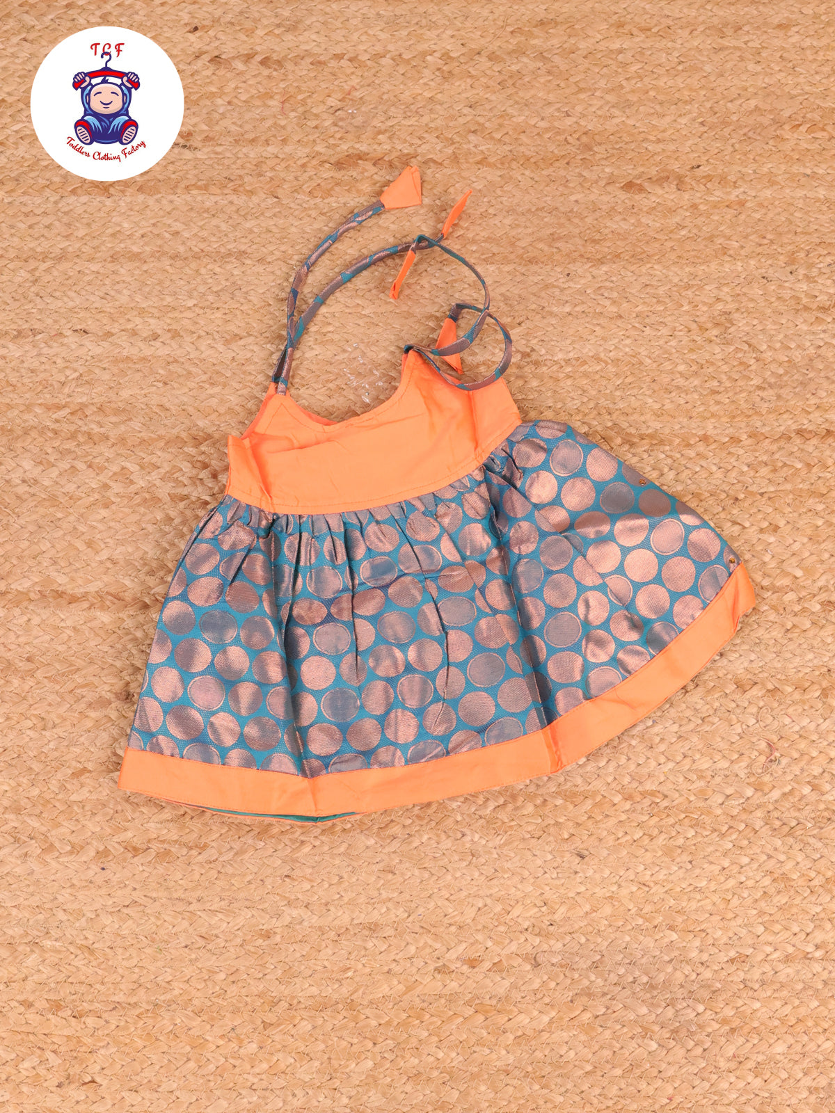 Orange & Blue - New Born Frock