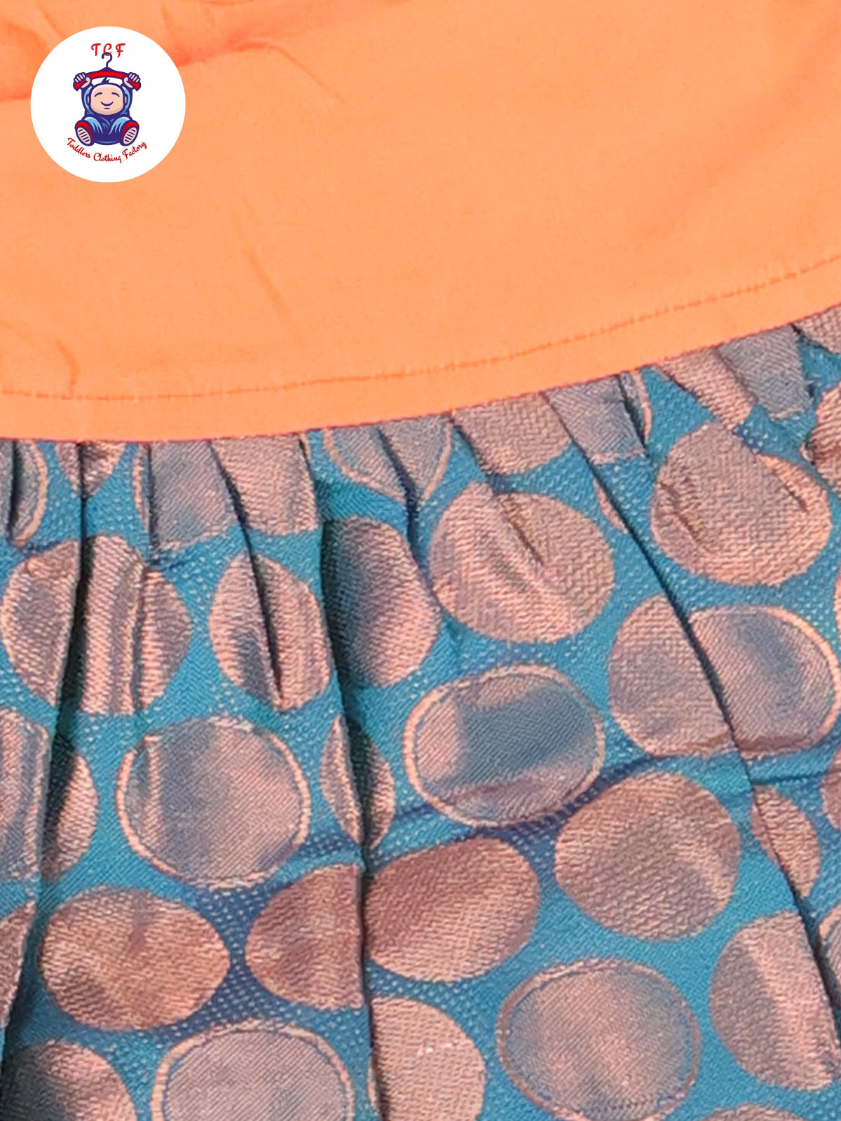 Orange & Blue - New Born Frock