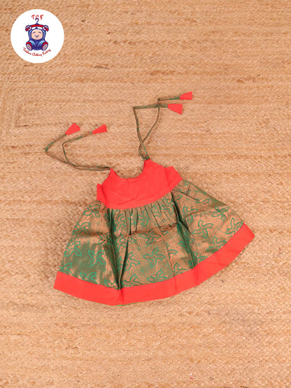 Orange & Green - New Born Frock