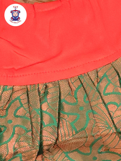 Orange & Green - New Born Frock